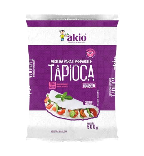 Tapioca Akio 500g - Farinha de Mandioca Hidratada Sem Glúten