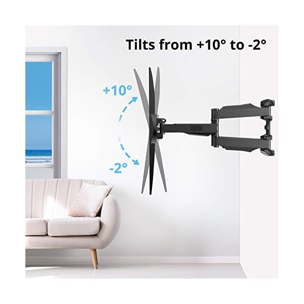 ATUMTEK Tilt Swivel TV Wall Bracket Mount, Full Motion Extension for Most 23-55 Inch Flat Curved TVs, Ceiling TV Bracket with Dual Articulating Arms, Max VESA 400x400mm, Holds Up to 36.4kg - Image 5