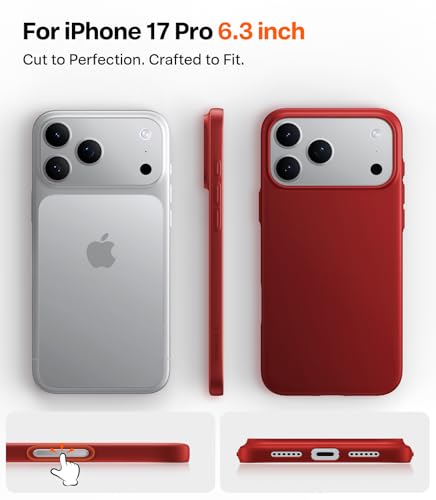 Image of TORRAS Magnetic Slim Fit for iPhone 17 Pro Case Thin Fit for MagSafe, Red