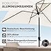 Sekey Aluminum Sonnenschirm mit Kurbel und Knicker, 210 × 140 cm Sonnenschirm Rechteckig für Balkon Garten & Terrasse Sonnenschutz UV 50+
