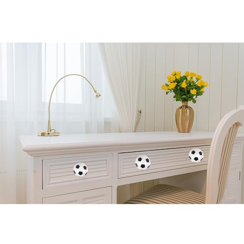 Vokowin 12Pcs Football Dresser Knobs Soccer Drawer with Screws Knobs Sports Theme Decor Handles Furniture Decoration Pulls Handles for Home Kitchen OfficeDresser Cupboard Wardrobe Cabinet (K296-12) - Image 4