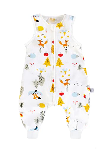 ililmmoe Baby Sleep Sack with Feet Muslin Original Cotton Sleeping Bag Wearable Blankets Non Sleeves Garden/M 2-3T