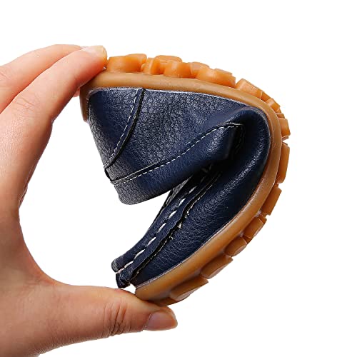 Image of SOFMUO Boys Girls Leather Loafers Slip-On Oxford Flats Boat Dress Schooling Daily Walking Shoes(Toddler /Little Kids)