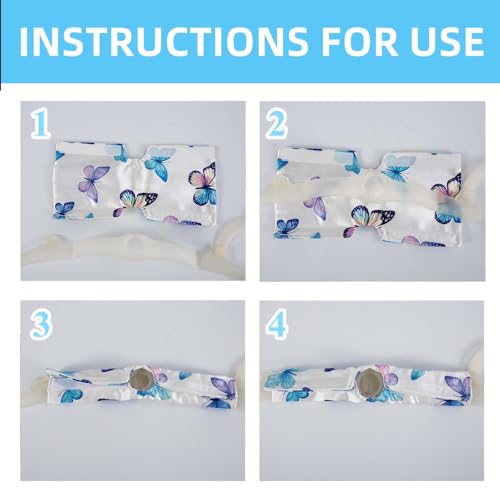 Image of 3 Pcs Satin Strap Covers, Silky Mask Frame Covers Pads Compatible with DreamWear or AirFit N30i /P30i Headgear Cover Set Hair Protector for Women Face Cushion for Reduce Red Marks (Butterfly)