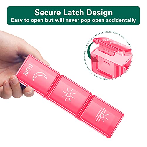 Image of BUG HULL Weekly Pill Organizer 3X a Day, Daily 7 Day Medicine Pill Organizer 3 Times a Day, Travel Pill Case Container for Vitamins, Supplements