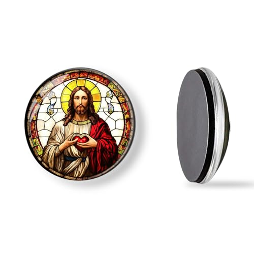 Imanes de nevera de cristal redondos x6