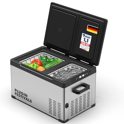 PLUG IN FESTIVALS elektrische Kühlbox - 2 Fächer Kompressor...
