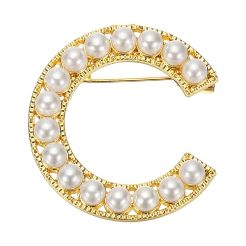Image of PATIKIL Letter Brooch Pins, Pearl Initial Alphabet Letter Lapel Badges Pin for Women Men Girl Wife Suits