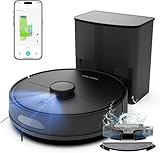 eitton Robot Vacuum and Mop, Self Emptying, 6000Pa Suction, Advanced Smart Mapping, Easy Custom 4 in 1 Robotic Vacuum for Pet Hair, Dust, Carpet, WiFi/Alexa