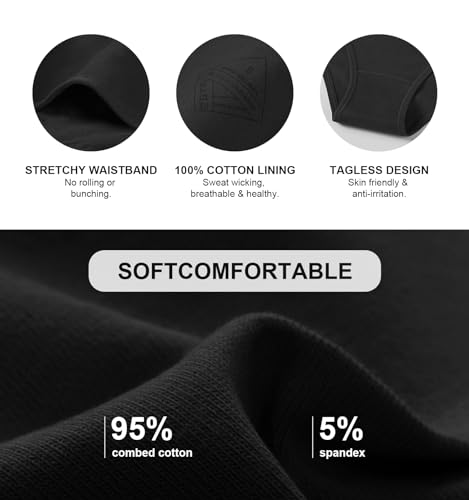 Image of coskefy Womens Underwear Cotton Hipster Panties Soft Stretch Ladies Cheeky Bikini Briefs 4 Pack