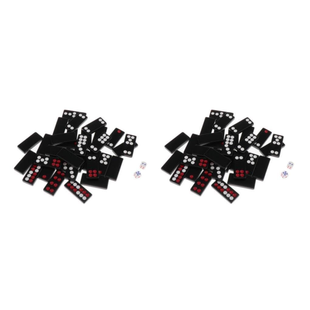 wisoolkic 2 Set of Classic Traditional Chinese Pai Gow Paigow Tile Set Dominoes Game Family Bonding and Entertainment, Type1 2Set