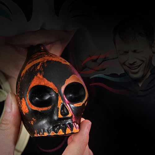 Creepy Aztec Death Whistle Loud Human Scream War Whistle, High Decibels Authentic Human Sounding Aztec Whistle for Skull Shape, Halloween Creepy Gift (Black)
