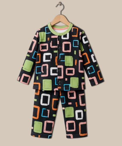 Image of 3BROS BodySuit /Dress for Boys /Girls Full Pajama & Casual Full Sleeves Night Suit Top Combo Kids Set