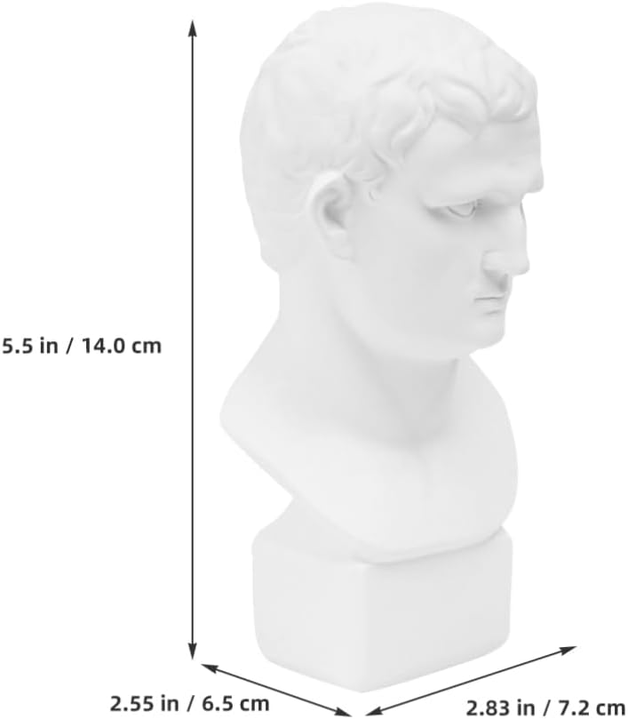 VOSAREA Small Resin Bust Figurine, Classic White Desk Sculpture Decor
