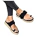 Sandales Orthopédiques pour Femmes, Sandales à Plateforme pour Femmes, Plate-Forme De Correction des Orteils Pantoufle De Plage Slip Confortable sur Tongs, Sandales Compensées D'été (Noir, 42)
