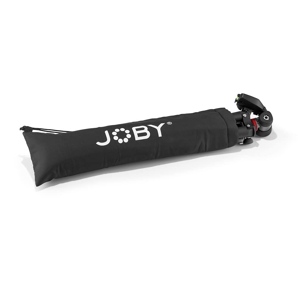 JOBY Compact Advanced, Trépied pour Appareil Photo avec Rotule 3D, Fixation Universelle ¼-20" à Libération Rapide et Sac de Transport, pour Reflex, Hybride et Smartphone, Couleur : Noir