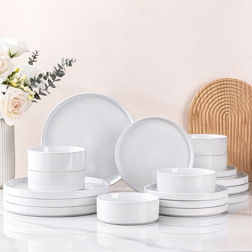 GBHOME Geschirrset für 6 Personen, 18-teiliges Steingut-Set mit...