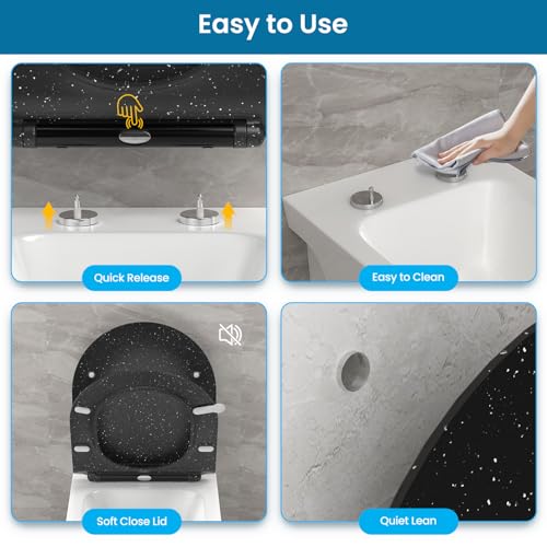 Abattant WC forme D avec frein de chute silencieux - 6