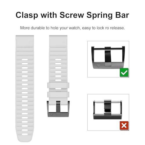 Bracelet 26mm Garmin Fenix 7X Pro silicone avec ajustement rapide
