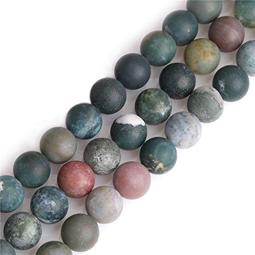 SHGbeads 12mm Frost Matte Multicolor India Agate Semi Precious Gemstone Round Loose Beads for Jewellery Making DIY Handmade Craft Supplies 15"
