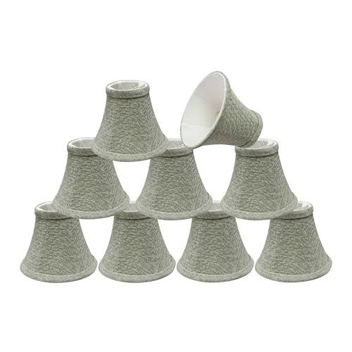 Image of Aspen Creative 30054-9, Bell Clip-On Chandelier Lamp Shade, Light Grey, 3 inch Top x 6 inch Bottom x 5 inch Slant Height, Set of 9