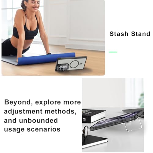 Étui magnétique S25 Ultra mat avec protection d'objectif pliable et design rigide premium - 7