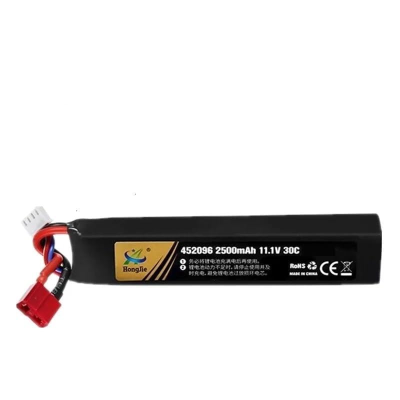 For 2PCS RC for Water Gun Battery 3S 11.1v 2500mAh 452096 for LiPo for Airsoft BB Air Pistol Electric Toys Guns T/Tamiya Plug(Yellow)