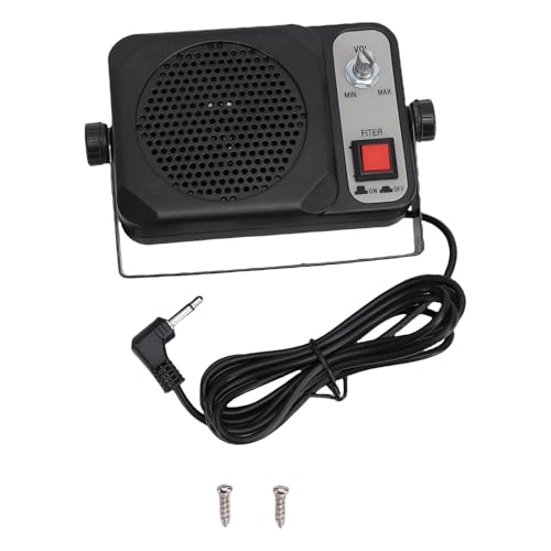 Altavoz externo para radio CB minimalista de alta fidelidad con carcasa negra de 1.5 W 6