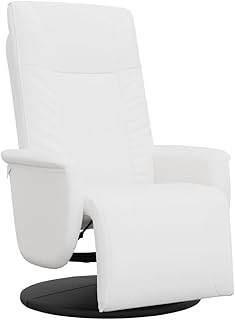 Kangmusi 356510 - Sillón de relax con reposapiés (piel sintética), color blanco