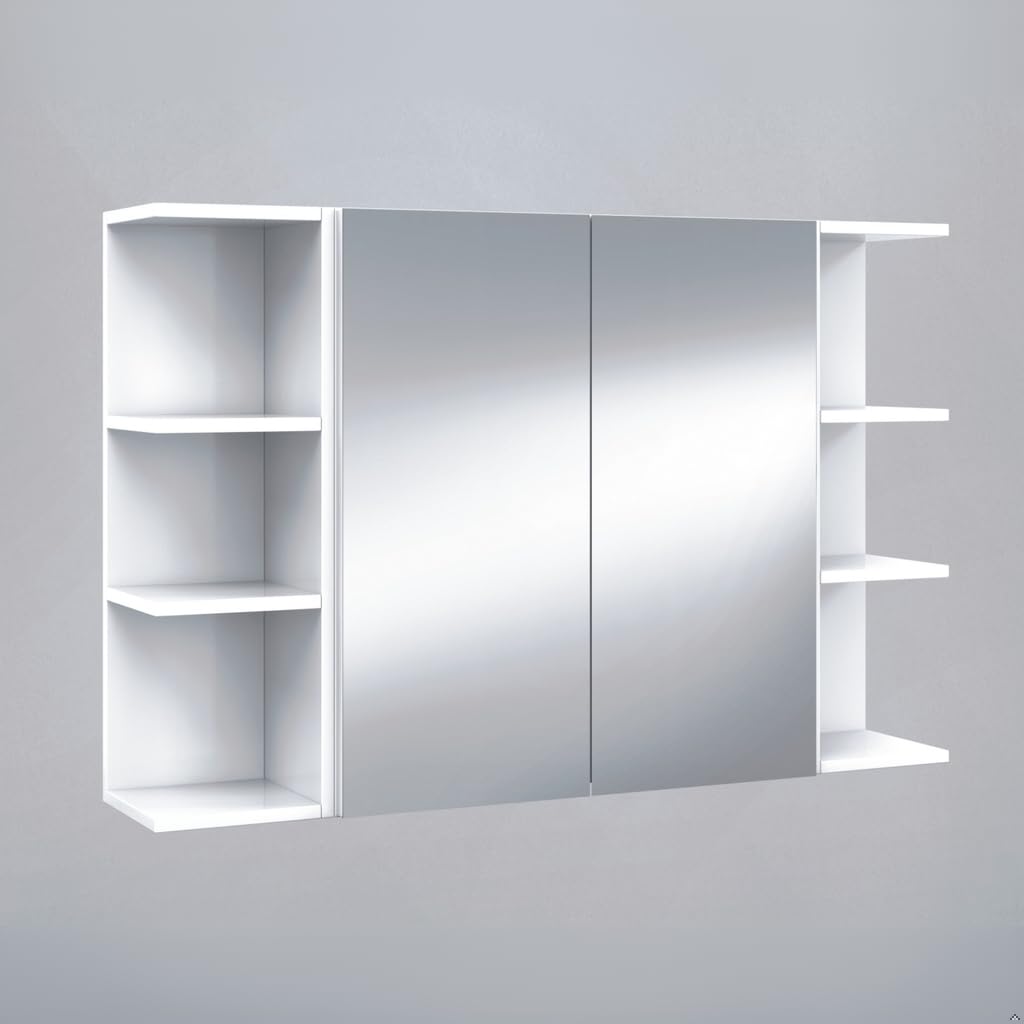 ARKITMOBEL Modulo Rinconero para Baño, Mueble con Estantes, Acabado en Blanco Brillo, Medidas 20 cm (Ancho) x 65 cm (Alto) x 19,5 cm (Fondo)
