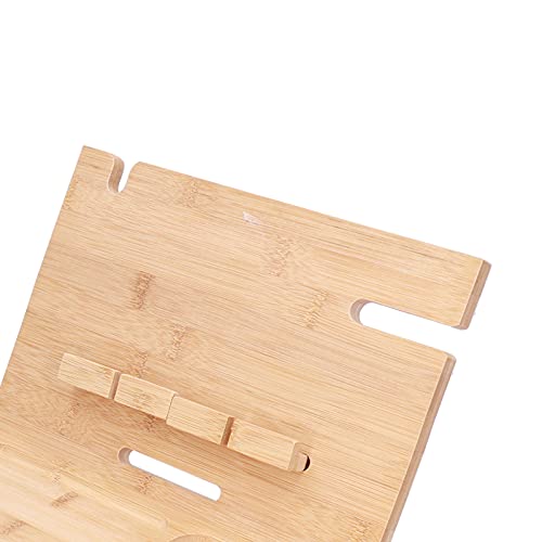 Soporte para teléfono multifuncional de bambú y organizador de mesa 30x18cm 2