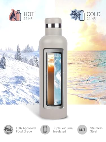 Image of NAUTICA Premium Leak-Proof Insulated Water Bottle - 1pc (Yacht)| 750ml | Stainless Steel Flask with 24 Hours Temperature Retention | Ideal for Travel, Gym, Office Use Oreo Big Solid-peachborn