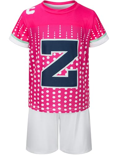 Kids Costume for Boys Sports Cheer T-Shirt Shorts Halloween Party Cosplay 9-10 Years Rose
