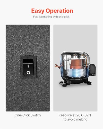 Image of VEVOR Undercounter Built-in Ice Maker, 15 Lbs /Day Under Counter Ice Maker Machine with Reversible Door Stainless Steel, Freestanding Ice Maker for Commercial Home Kitchen, No Drain Required