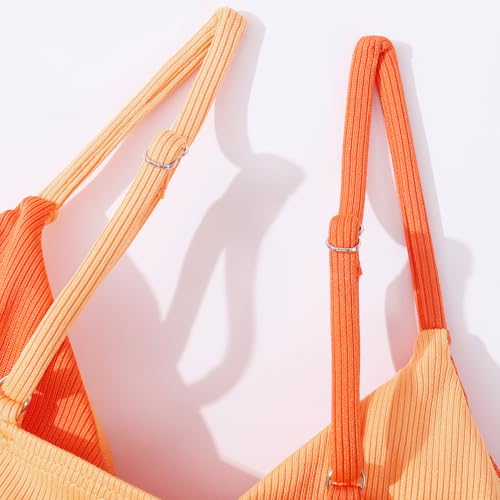 Image of Girls Swimsuit Color Block Twist Bathing Bikini Suit Adjustable Straps Girls 2 Piece Swimsuit 7-14 Years
