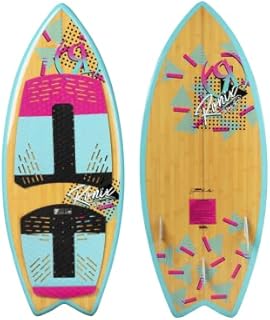 Ronix Women's Koal Classic Fish Wakesurf Board, Pink/Mint/Black, 4' 5
