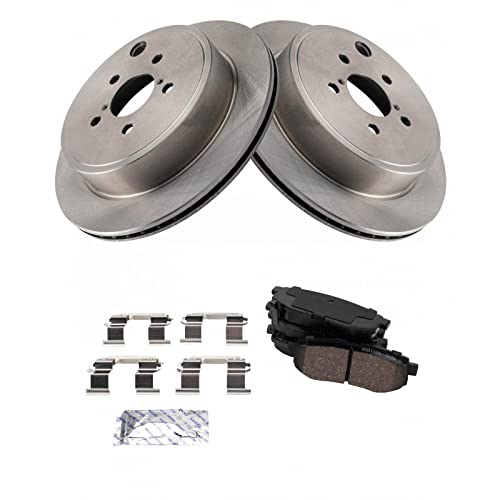 Image of TRQ Rear Brake Pad and Rotor Set Ceramic Vented Rotors | For 2013-2016 Scion FR-S 2013-2020 Subaru BRZ 2010-2014 Legacy 2017-2020 Toyota 86