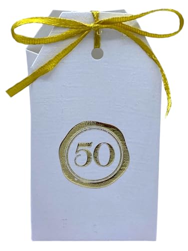 Boîtes à dragées blanches pour offrir un souvenir mémorable aux invités de vos 50 ans