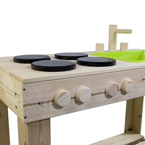 mgc24 Matschküche S, Outdoor Spielküche für Kinder aus Kiefernholz, Kinderküche für Garten Terrasse Spielhaus – Bild 5