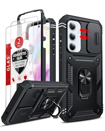 LeYi for Galaxy A54-5G Phone Case: Samsung Galaxy A54 5G Case with 2 X Screen Protector, Slide Camera Cover & Military-Grade Samsung A54 Case Shockproof para Cell Samsung A54 5G Case, Black