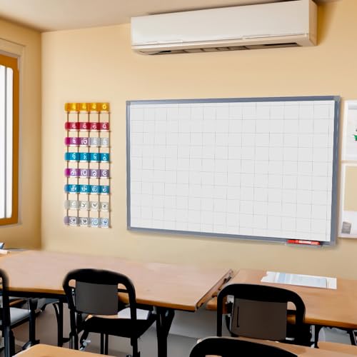 Quadro Branco Quadriculado Formica Moldura Aluminio A STALO, 120x90