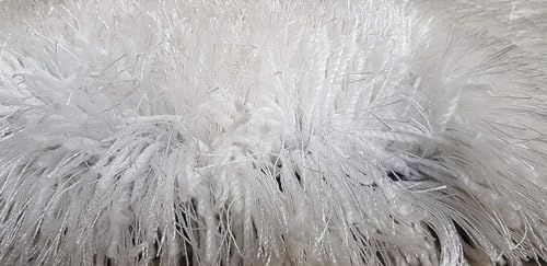 Image of Urban Modern Decor Featuring Soft Shaggy Carpet & Rug for Your Bedroom and Livingroom [Size-5x8 feet & Color-White 2nd].