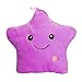 LED-Leucht-Kissen,Stern Plüsch Kissen, Plüsch Stern Weiches Kissen Puppe für Kinder Freundin, Rückenkissen Hausdekoration Dekokissen Plüsch Spielzeug für Weihnachten Geburtstag Geschenke,Lila