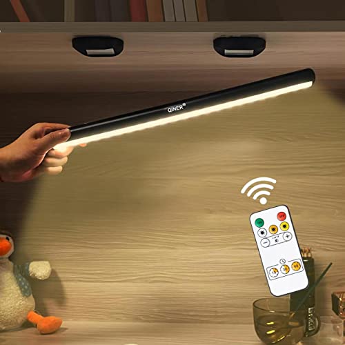 LED Lampe de Bureau sans Fil Rechargeable, Allonger,3Modes de Couleur, 5W/2000mAh Applique Murale Tactile et Rechargeable avec Télécommande, Lumière Réglette Led Ajustable sous Meuble Cuisine Sans fil