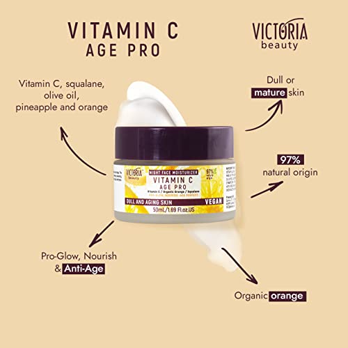 Victoria Beauty Age Pro Night Face Moisturiser with Vitamin C, Squalane, Orange, and Pineapple, 50ml - Image 3