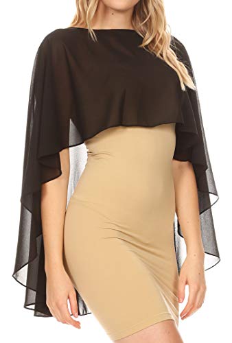 Sakkas Anya Women's Soft Chiffon Wedding Bridesmaid Bridal Cape Wrap Bolero Shrug4