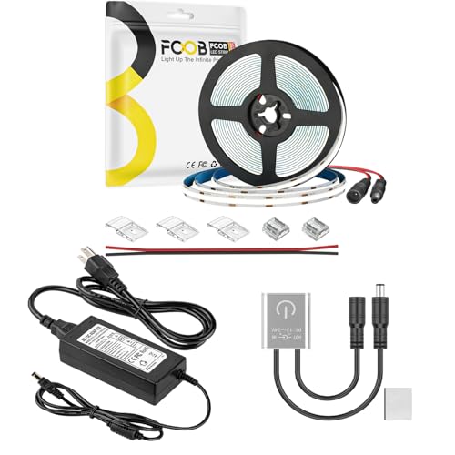 Tira de LED COB 5M 6000K con control dimmer táctil miniatura 1