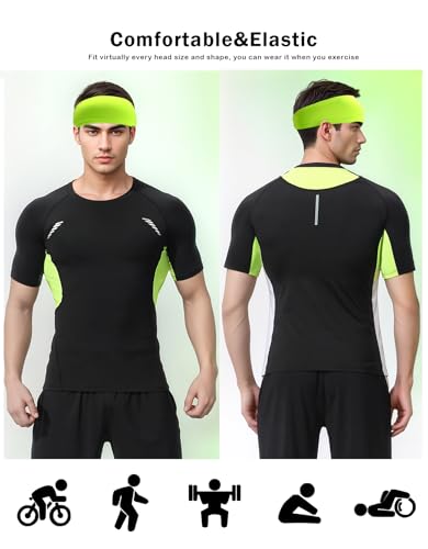 Image of Headbands for Men & Women, Sweat Headband Non-Slip Sweatband Sports Running Cycling Yoga Basketball Workout Football Training