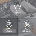 Bentgo Modern - Leak-Resistant Bento Lunch Box For Adults, Teens, & Larger Appetites; Reusable BPA-Free Meal Prep Container with 3 or 4 Compartments, Dishwasher/Microwave Safe; 44oz (White) - Image 4