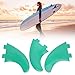 Pilipane 3pcs Surfboard Fin, Paddle Board Fin, G5 Surfboard Tail Fin Left Middle Right Surfing Accessories for Longboard Shortboard(Green)